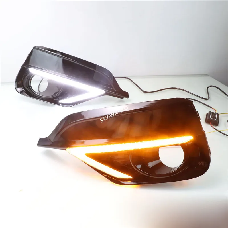 2PCS For Honda Fit Jazz Sport RS 2018 2019 Turn Yellow Signal Relay Waterproof Car DRL 12V LED Daytime Running Light Fog Lamp | Автомобили