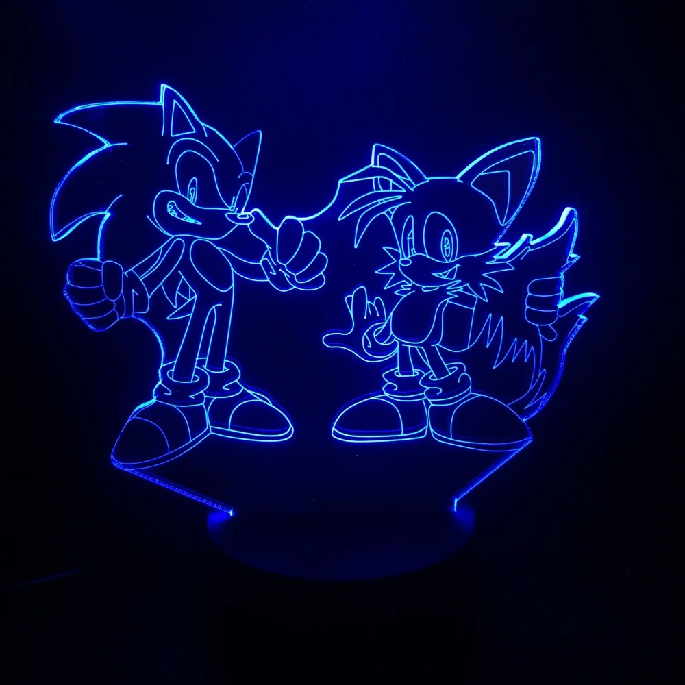  Game Sonic The Hedgehog 3D Lamp Bedside Home Decorative Lamp Kids Baby Gift 7 Color Changing Child  - 32972911117