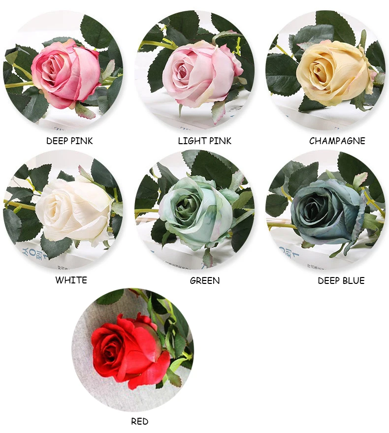 JAROWN Artificial Flowers Silk Rose Continental Retro Fake Flower Home Decoration Wedding DIY Decoration Flores (42)