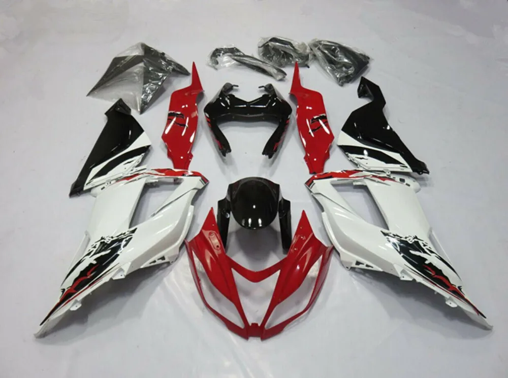 Motorcycle Red w/White Complete Bodywork ABS Plastic Injection Molding Fairing For Kawasaki Ninja ZX-6R 2013-2014 ZX 636 ZX6R | Автомобили