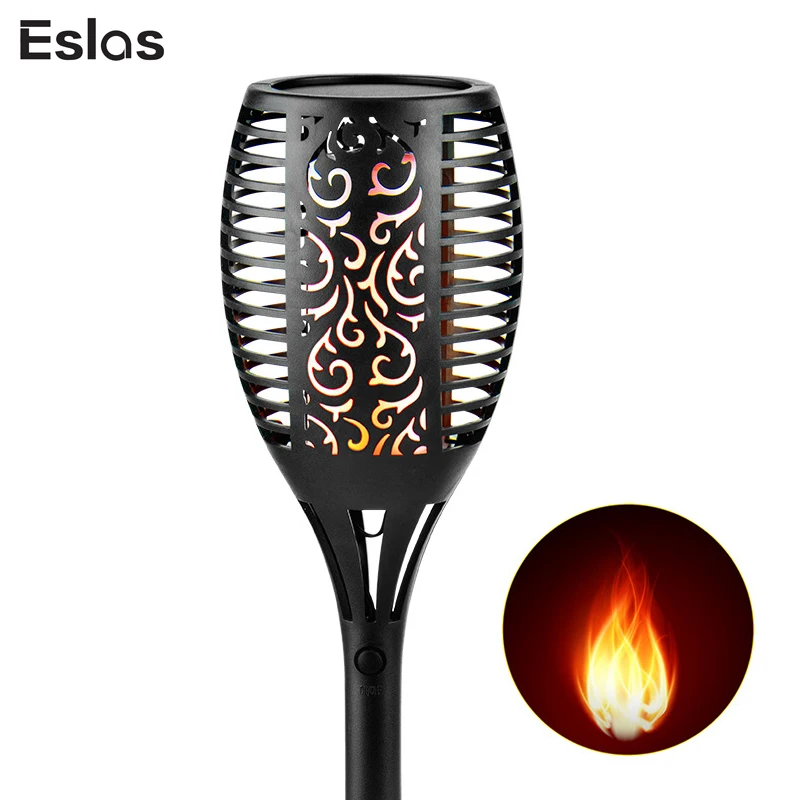 

Eslas 2Pcs Solar Light Lawn Lamp 99 LED Flickering Flame Torch Garden Lamp Outdoor Landscape Decoration Lawn Light