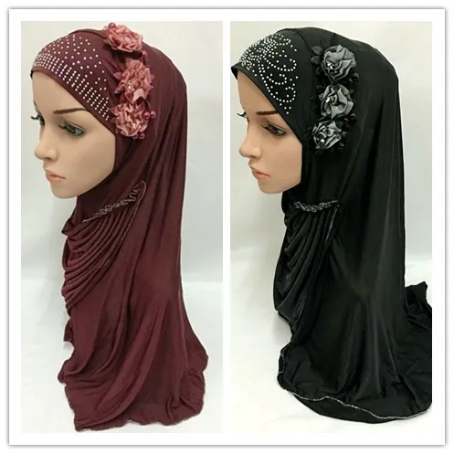

(12 pieces/lot) assorted colors flower Muslim hijab and islamic scarf SYF006