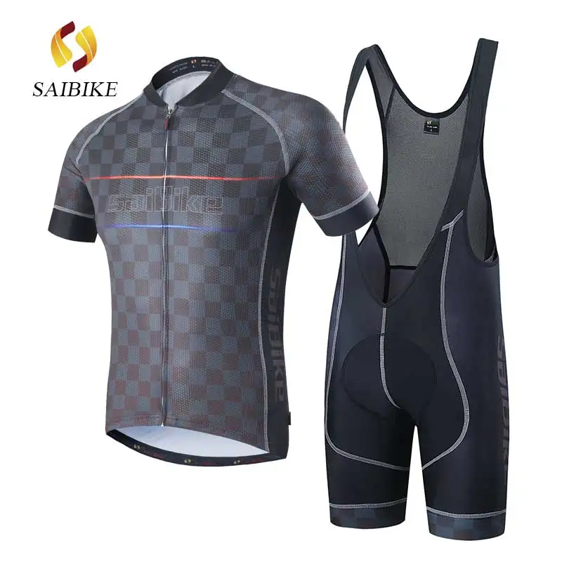 

saiBike Cycling Jersey Men BiB shorts Set Ropa Ciclismo Clothes Quick Dry Bicicleta wear fietskleding wielrennen zomer heren
