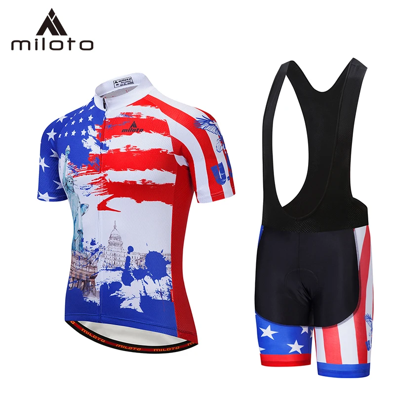 

MILOTO Quick-Dry Cycling Jersey Set MTB Road Bicycle Clothing Breathable Riding Mountain Bike Clothes triathlon Cycling Set