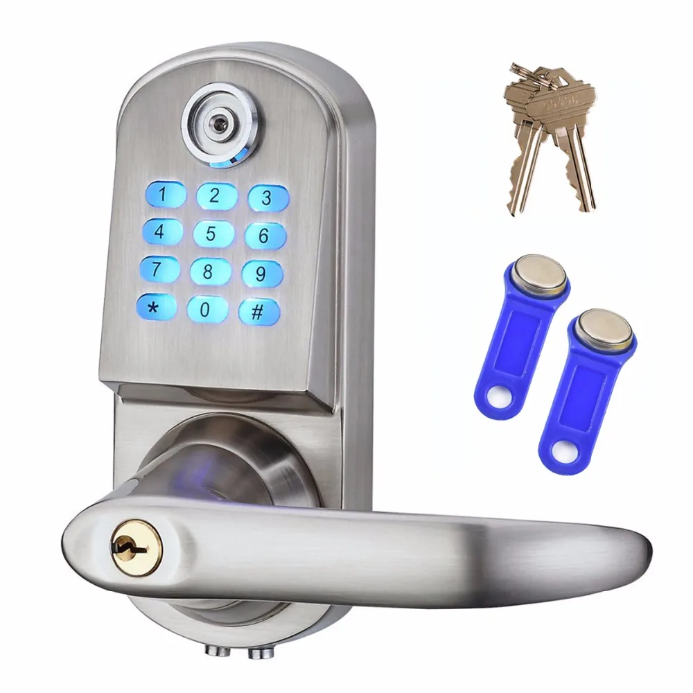 

Smart Electronic Keyless Deadbolt Door Lock Unlock with Code + TM Card and Mechanical Key Right or Left Hand F1406D