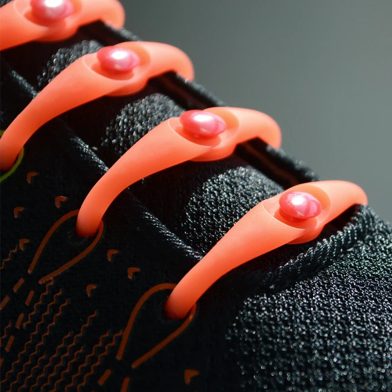 Высококачественные безопасные силиконовые шнурки, модные черные круглые креативные шнурки для обуви унисекс, эластичные силиконовые шнурки для обуви V037