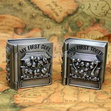 Новое поступление-подарок для новорожденного ребенка/Подарочная книга в форме первого зуба и первой коробки для локонов, металлическая подарочная коробка