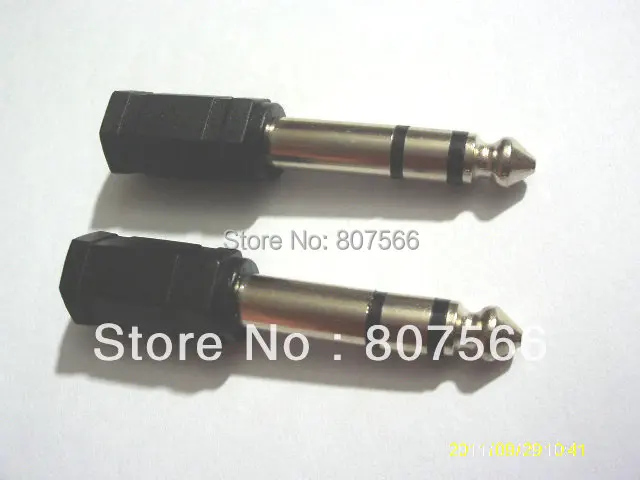 bilder für 100 stücke vernickelung 3,5mm Stereo TS Buchse auf 6,3mm 1/4 "zoll Stereo Männlichen Adapter bilder für 100 stücke vernickelung 3,5mm Stereo TS Buchse auf 6,3mm 1/4 "zoll Stereo Männlichen Adapter