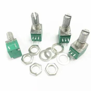 

50PCS/Pack switch audio amplifier sealed potentiometer B10K 15MM 5Pin with nuts 10K potentiometer linear