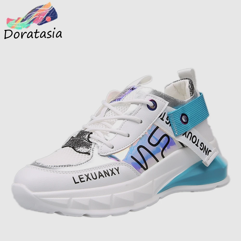 

DORATASIA New INS Hot Bright Colored Sneakers Women 2019 Girl Fashion Dad Shoes Tennis Shoes Casual Women Walk Shoes Woman Flats