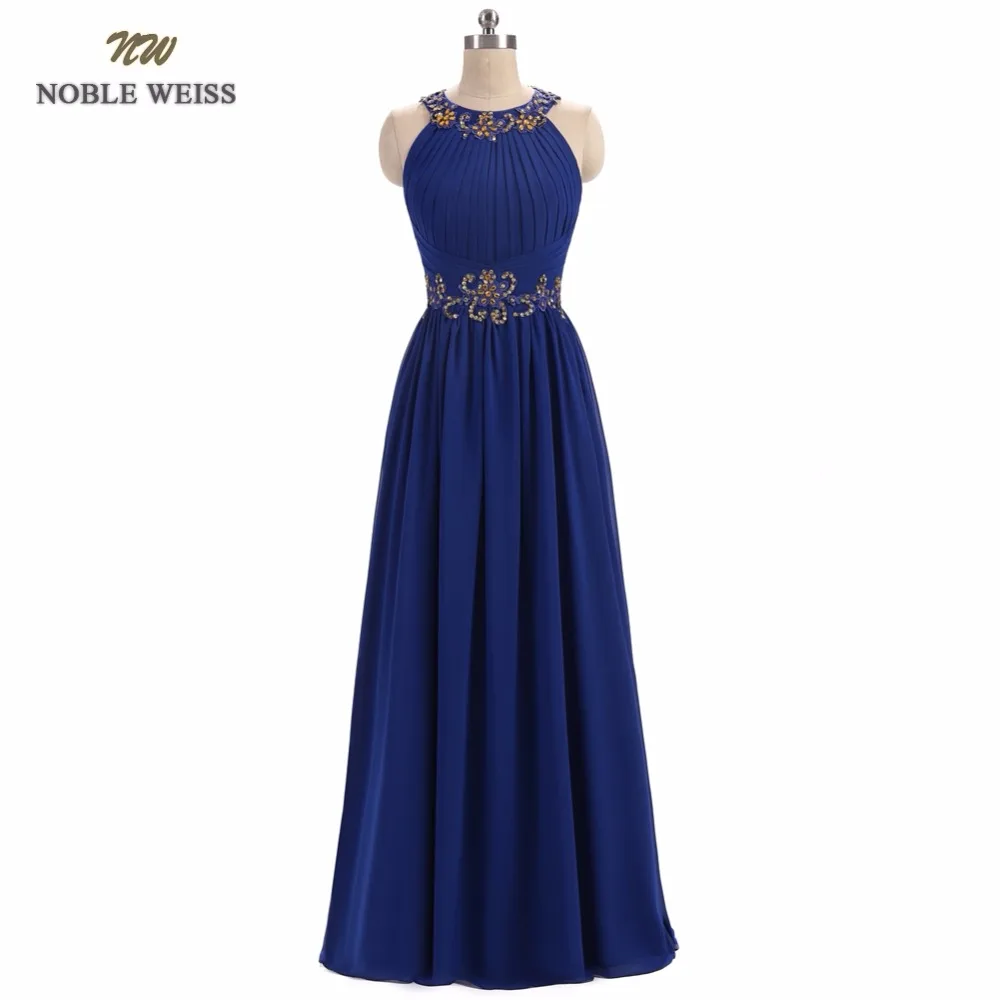 

In Stock Chiffon Bridesmaid Dress Cheap Beading Pleat Floor-Length Prom Dresses Vestido De Casamento Dama De Honra Free Shipping