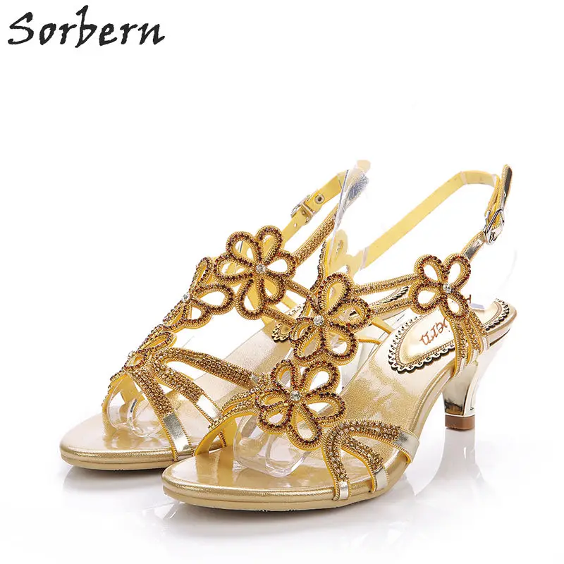 

Sorbern 6CM Women Crystal Sandals Shoes Buckle Strap Hot Sale Rhinestone Bridal Wedding Shoes Ladies Party Shoes
