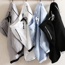 Летние новые мужские повседневные льняные шорты модные прямые эластичные талии Лен высокого качества Бермуды для пляжа короткие мужские брюки бренд