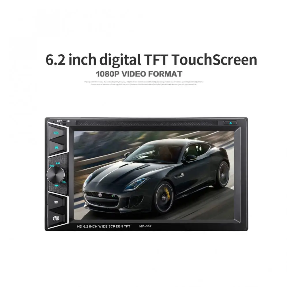 6 2 дюйма DIN Bluetooth HD сенсорный экран автомобиля в тире FM радио приемник DVD CD плеер с