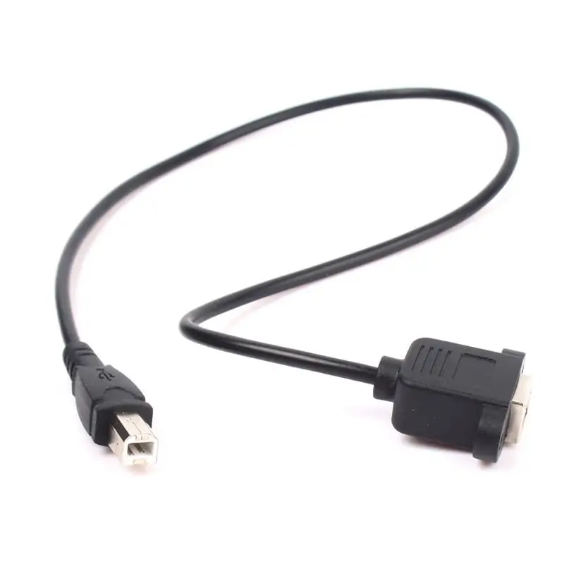 

Right-Angle High-speed USB 2.0 B Male to USB B Female Socket Printer Panel Mount Extension 50cm Cable E #69719