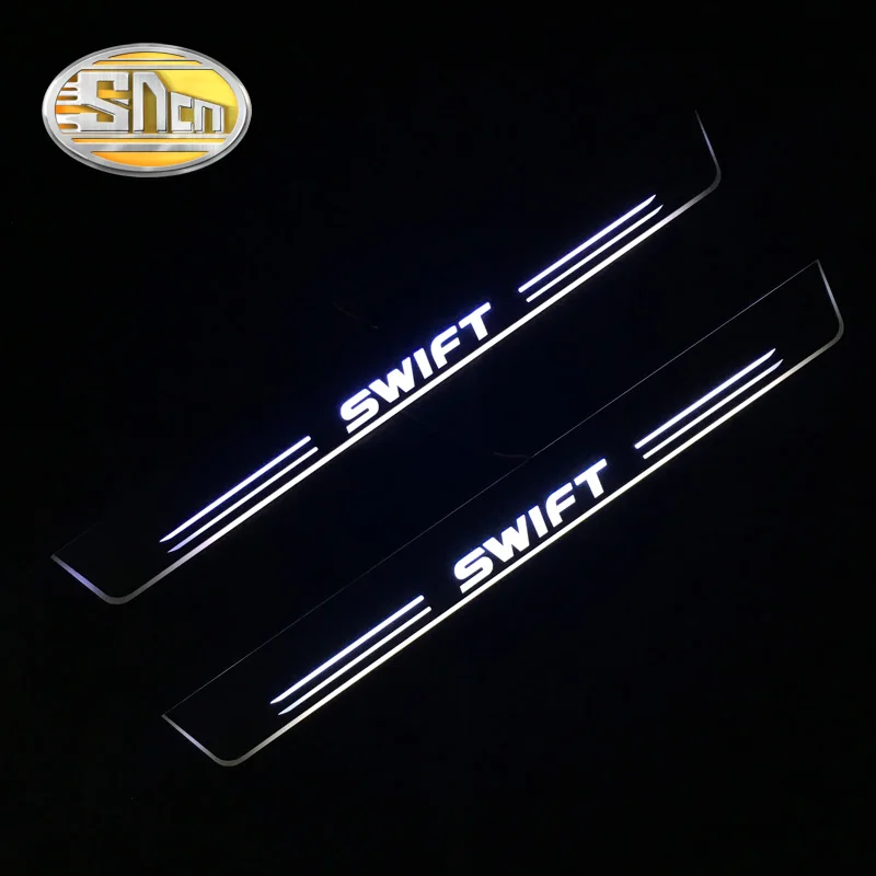 SNCN Waterproof Acrylic Moving LED Pedal Car Scuff Plate Pedal
