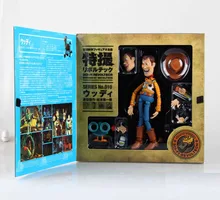 Juguete genial historia 4 Woody Buzz Lightyear NO.010 Sci-Fi Revoltech figuras de acción en miniatura de juguete historia 3 4 Woody recoger los regalos para los niños