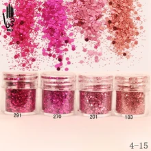1 банка/коробка 10 мл 3D ногтей 4 цвета красной розы смешанный Блеск для ногтей порошок блестки порошок для украшения ногтей дополнительно 300 цветов 4-15