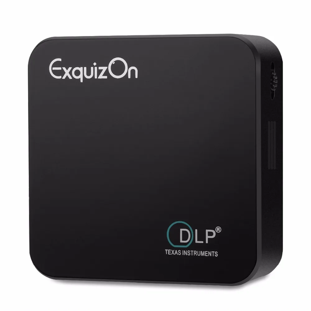 Exquizon E05 DLP проектор 120 ANSI люмен беспроводной адаптер для IOS и Android 1G 8G AC3 Bluetooth WI FI