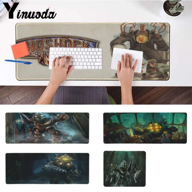 

Yinuoda Hot Sales BioShock Game Silicone large/small Pad to Mouse Game Computer Gaming MouseMat Gamer Play Mats Version Mousepad