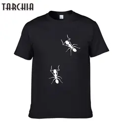 TARCHIA 2019 Новый Топ Стиль Весна Муравей печати мужские футболки модные повседневные мужские футболки хлопок Slim Fit Футболка Homme