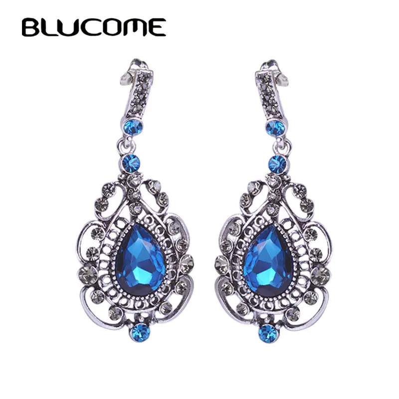 Pendientes De Flocado Azul Ujbox Retro Otoño E Invierno De Pendientes De Flocado Azul Ujbox Retro Otoño E Invierno De