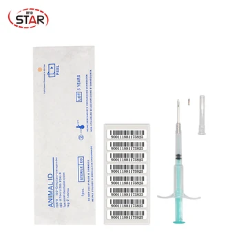

(40pc)1.25*7mm microchip implants rfid small FDX-B pet syringe cat dog id tracking animal glass tag lf 134.2KHz animal syringes