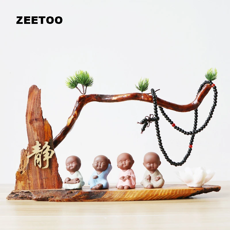 Zen Little Monk фиолетовый песочный чайный питомец благовония горелка держатель для