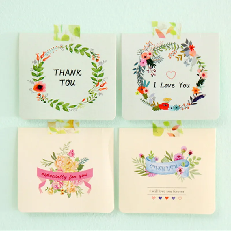 Fashion Love You mini Flower Heart Greeting Card THanksgiving christmas New Year Cards Mother's Day Gift | Дом и сад