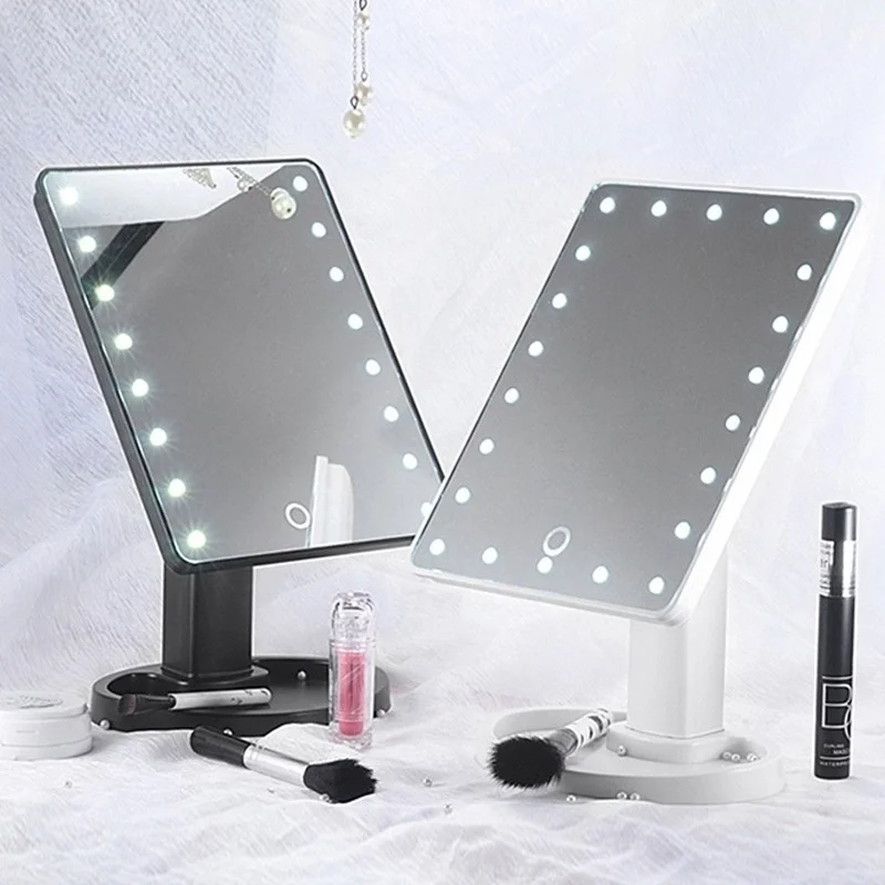DIOLAN 22 светодиодный 360 поворачивается Женская макияж Сенсорное зеркало Настольный косметический USB загорается зеркало