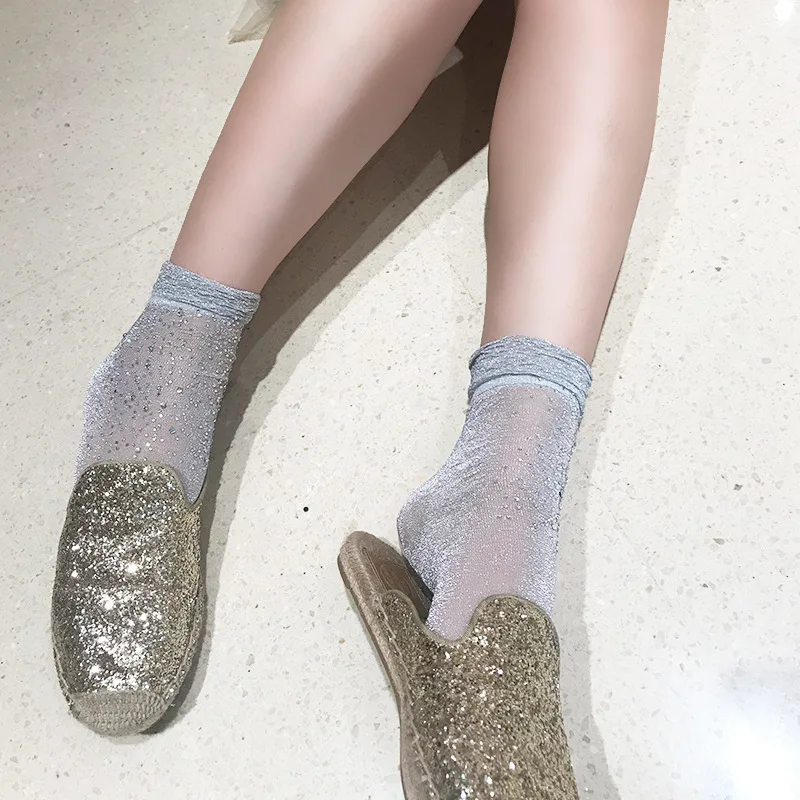 Новинка 2019 г. модные удобные для женщин модные Прозрачные красивые Украшенные стразами короткие носки Высокое качество Лидер продаж