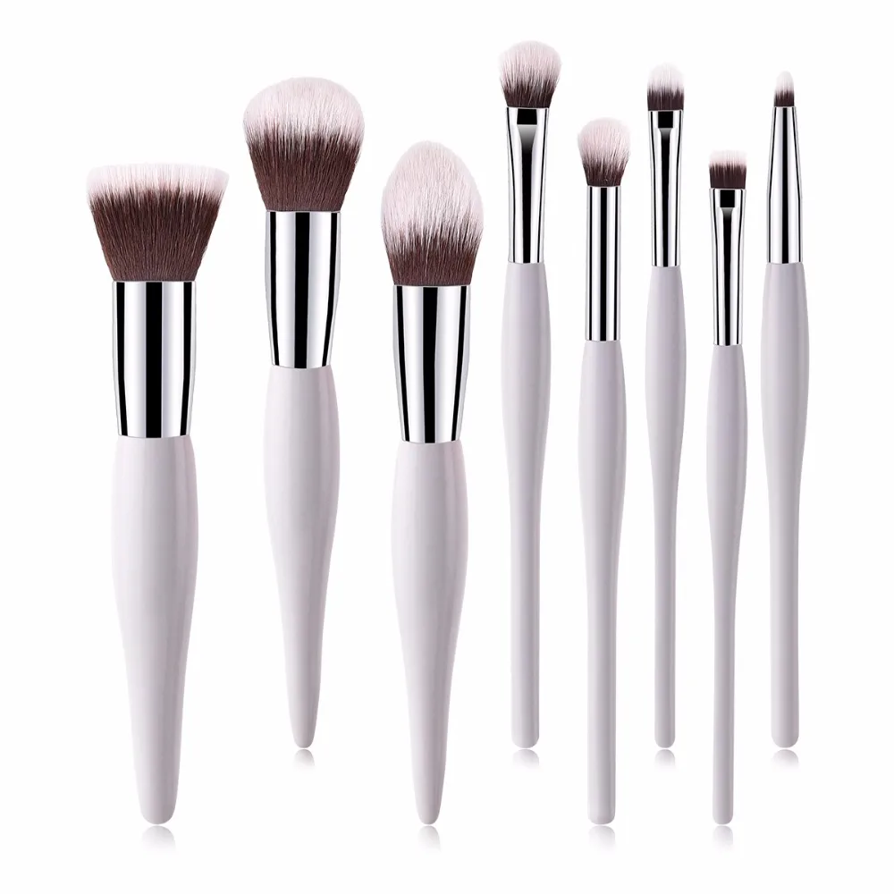 2 Color 8Pcs Soft Natural Synthetic Hair Makeup Brushes Set Pro Make Up