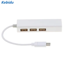 Kebidu Тип C до USB3 Порты концентратор к Ethernet LAN RJ45 Кабель-адаптер сетевой карты USB 3,1 PK 2,0 адаптер передачи данных для Macbook