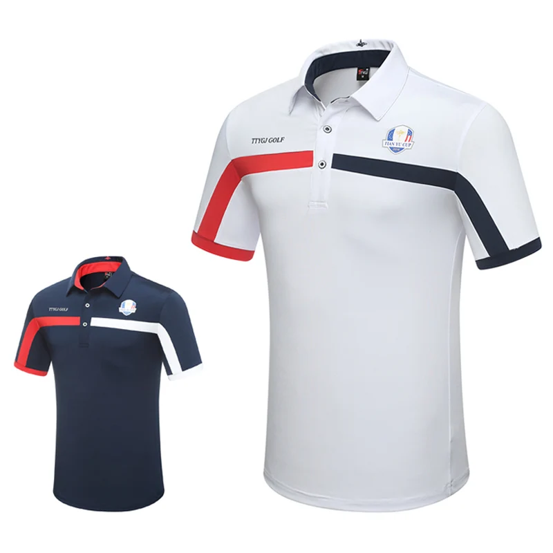 جديد الرجال التي شيرت 2018 جولف الملابس تي شيرتات قصيرة الاكمام الصيف تنفس التدريب قميص رياضة بولو عالية الجودة