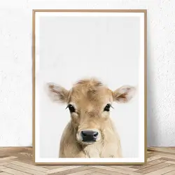 Корова печати фермы для животных настенная живопись садик декоративное художественное полотно картины плакаты и принты младенцев спальня