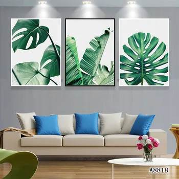 

Banana Leaves Green Artist Ease Relaxed Quiet Concisely Home Art Decoration Canvas Wall Painting Clear HD