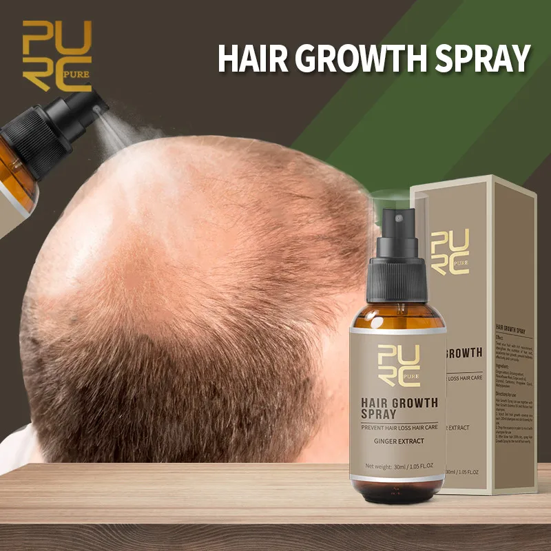 

PURC Hair Loss Treatment Ginseng And Ginger Hair Growth Spray Fast Hair Growth Hair Care Product 30ml