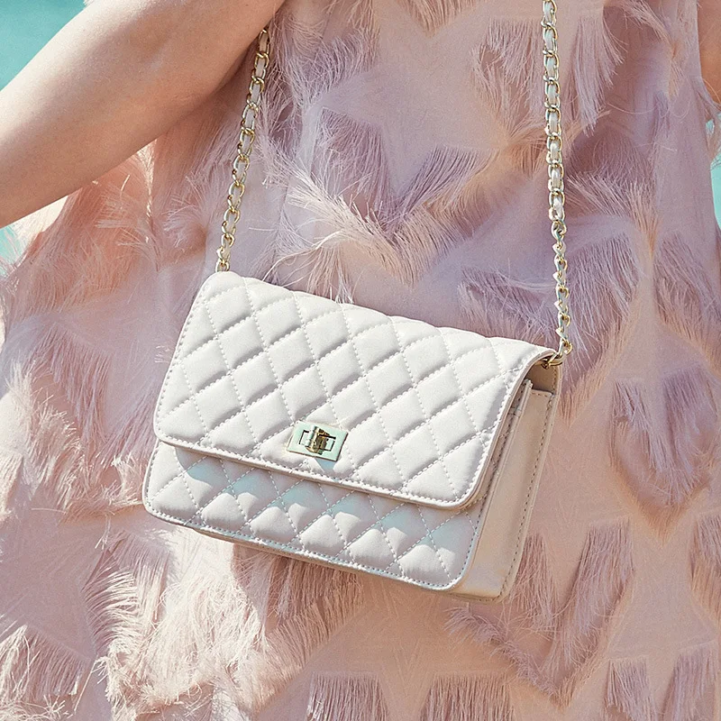 

Newest Genuine Leather Messenger Bags for Women 2019 Luxury Designer Small Handbag Fashion Chain Shoulder Bag White bolsos mujer