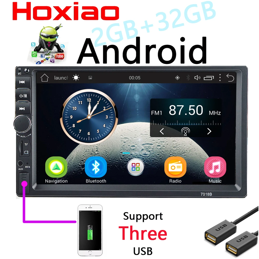 

7''inch Android Car Radio Stereo GPS Navigation Bluetooth USB SD 2 Din Touch Car Multimedia Player Audio Player Autoradio