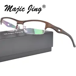 Магия Jing TR90 половина обод Мужчины Стиль RX оправы рецепту очки близорукость очки, очки 1077