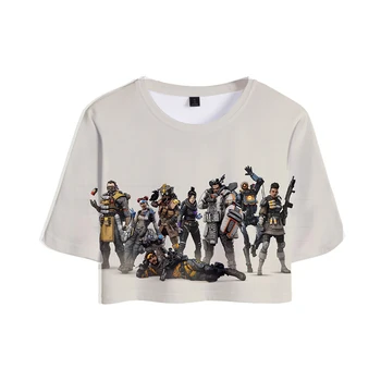 

3D Apex Legends Short Sleeve T-shirt Women Navel Sexy Hot Games 3D T-shirt Harajuku Summer The New Game Tops