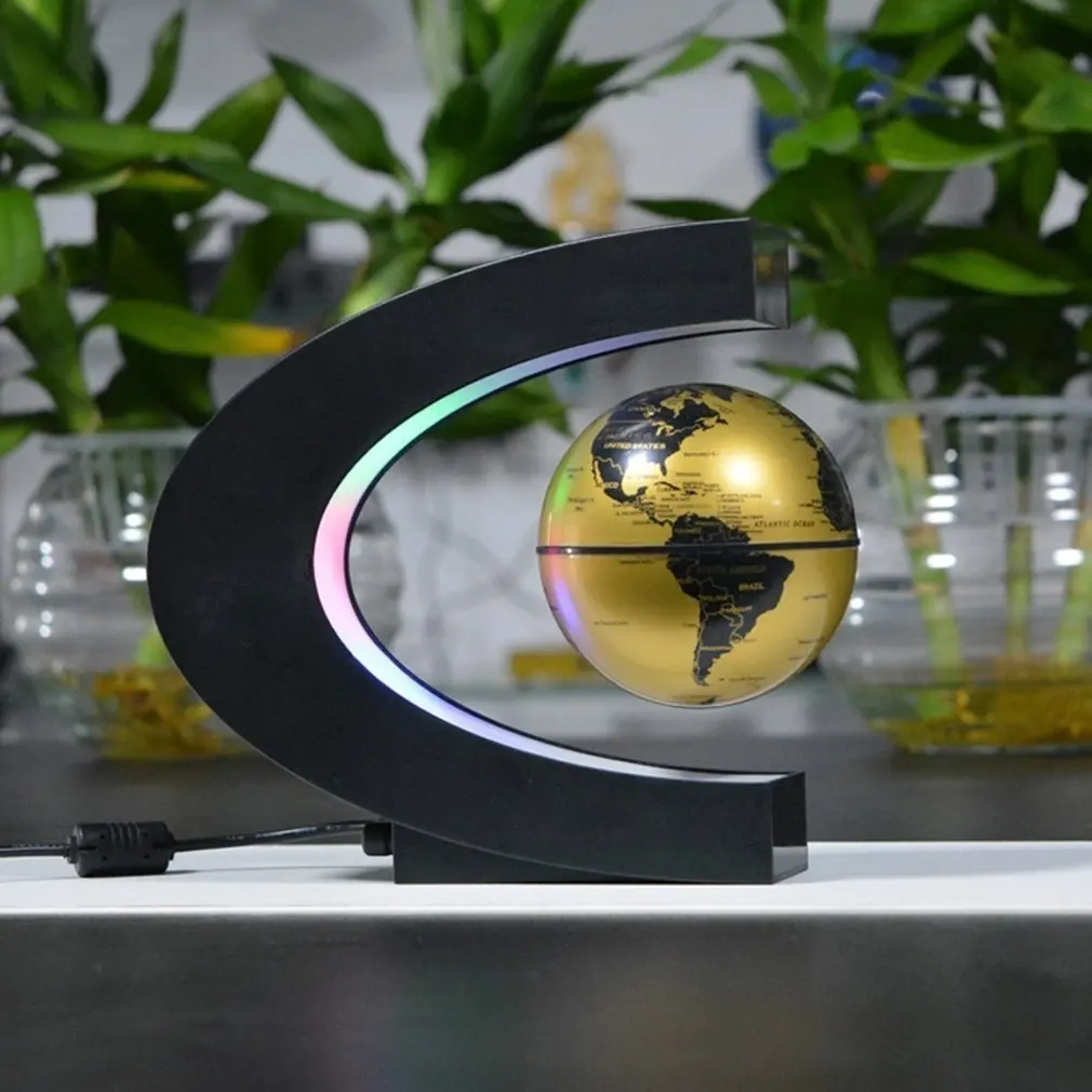 Светодиодный карта мира магнитной левитации плавающей дома электронные антигравитационная лампа Забавный шар свет украшения для дня