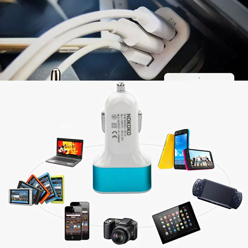 Универсальное автомобильное быстрое зарядное устройство с тройным USB портом