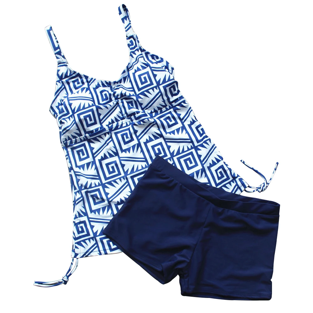 

Tankini Swimsuit Women BoyShorts Swimming Suit Large Size Retro Swimwear Push Up Padded Bathing Suit Female Bikini 2019 biquini