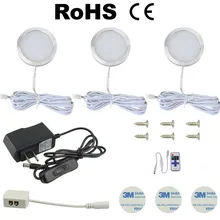 3/4/6/8 шт под шкаф СВЕТОДИОДНЫЙ освещения 12V затемнения светодиодные точечные светильники с Беспроводной РЧ пульт дистанционного управления Управление, жестко и штепсельная вилка