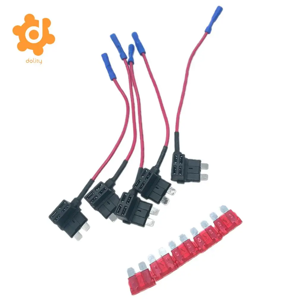 5pcs Car Add Circuit 10A ACU Tap Standard Blade Fuse Box Holder