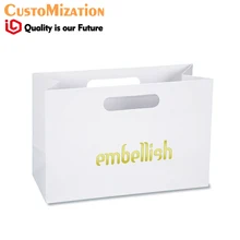 Изготовленные на заказ белые/Золотые/Серебристые бумажные пакеты с ручками для ювелирных изделий косметические часы упаковка Рождество