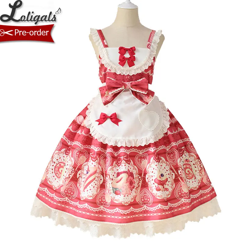 

Sweet Desert Printed Lolita JSK Dress with Apron by Alice Girl ~ Pre-order
