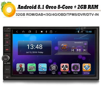 

Doppio din Android 8.1 Autoradio Octa Core DAB+ Car GPS Navigation Player Sat Navi 4G WiFi Radio USB BT OBD DVR DVR DVT-IN