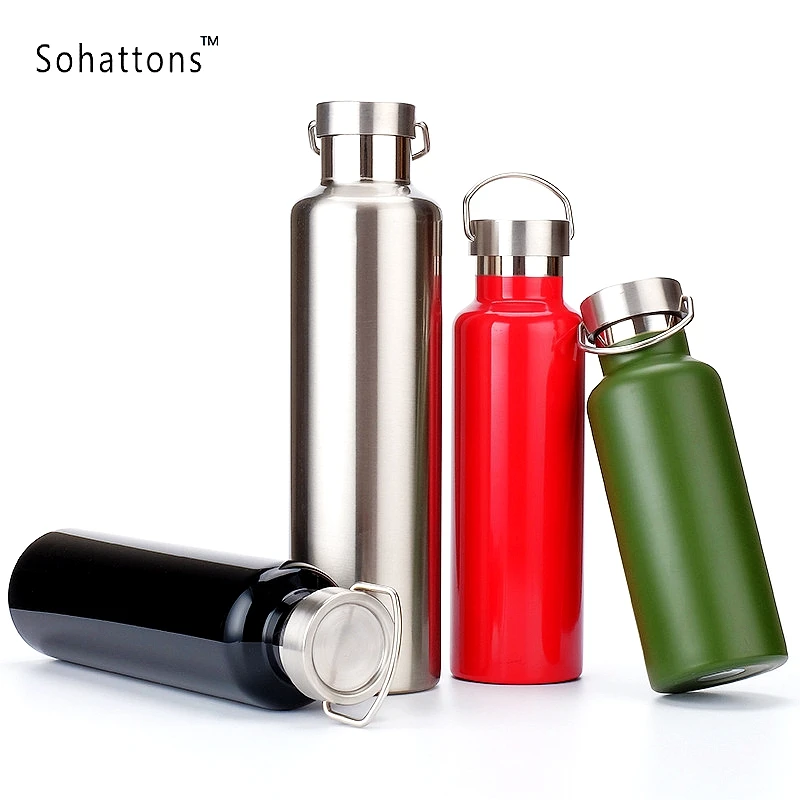 

High quality 304 Stainless Steel Double Wall Thermos Flask Portable Coffee Tea Milk Vacuum flask 1000ml 350ml Water Bottles